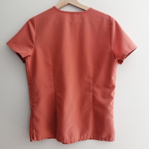 Figs Catarina One Pocket Short Sleeve Scrub Top Limited Edition Orange Small - Picture 3 of 13